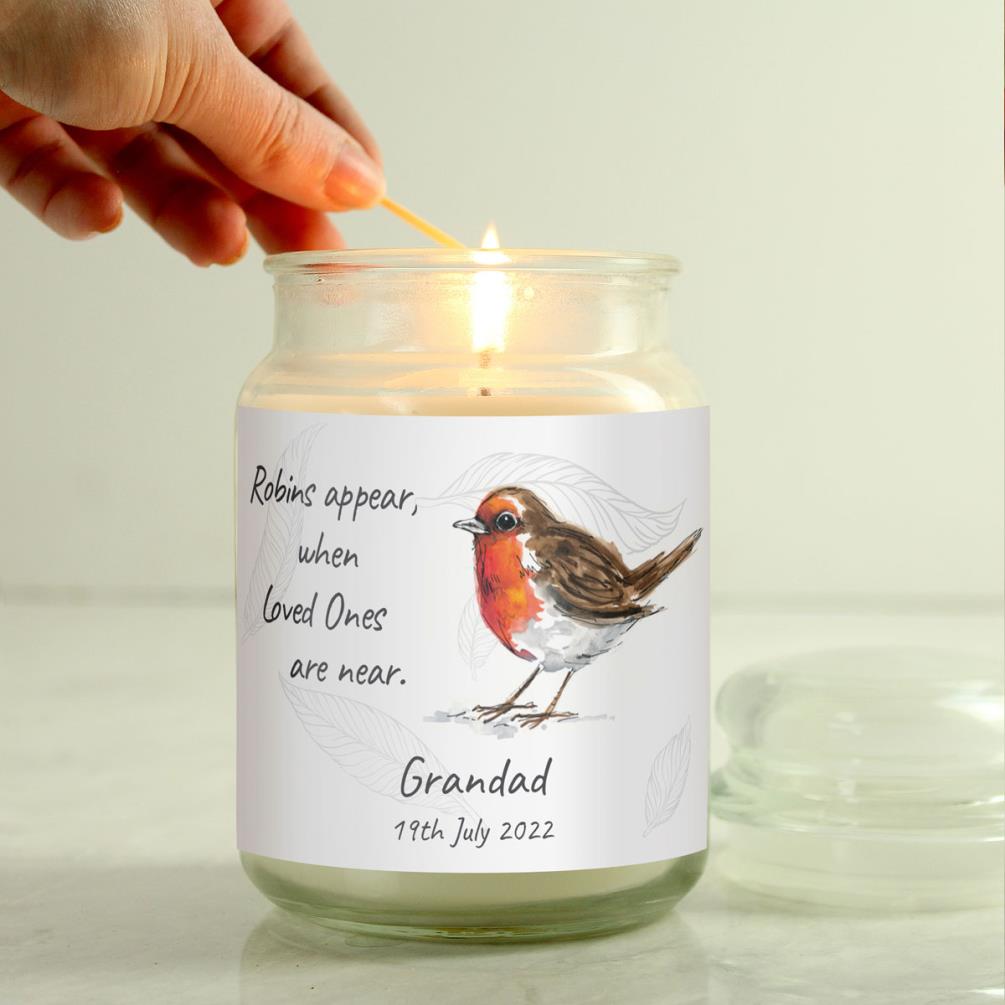 Personalised Robins Appear Scented Jar Candle Extra Image 3